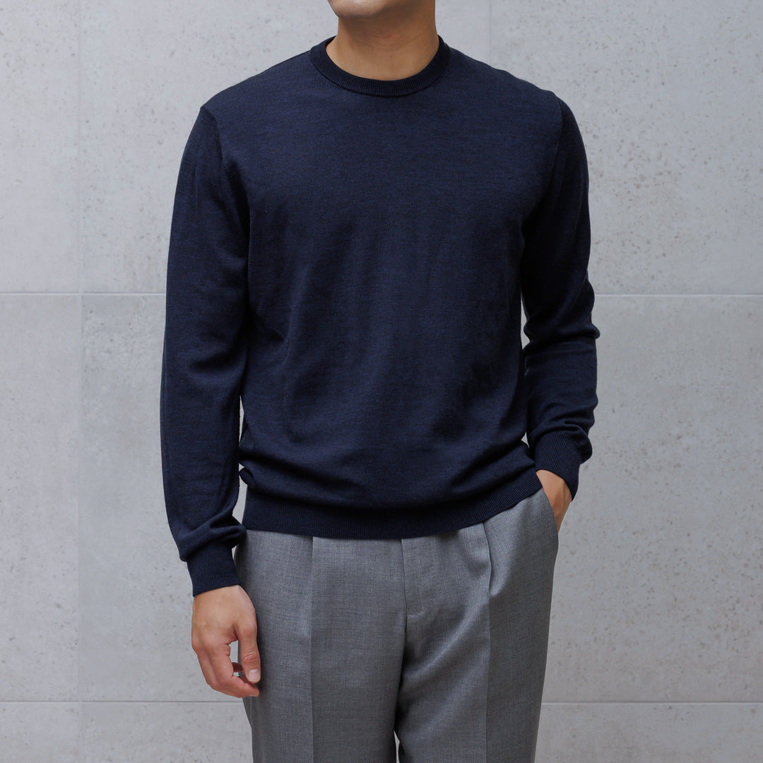 TECHWOOL🄬 Crew Neck Knit Color: Navy