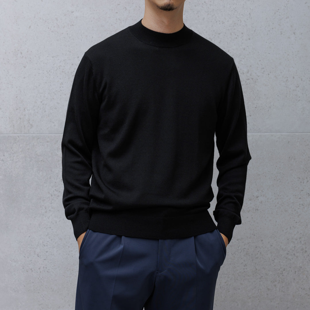 TECHWOOL🄬 Mock Neck Knit Color: Black