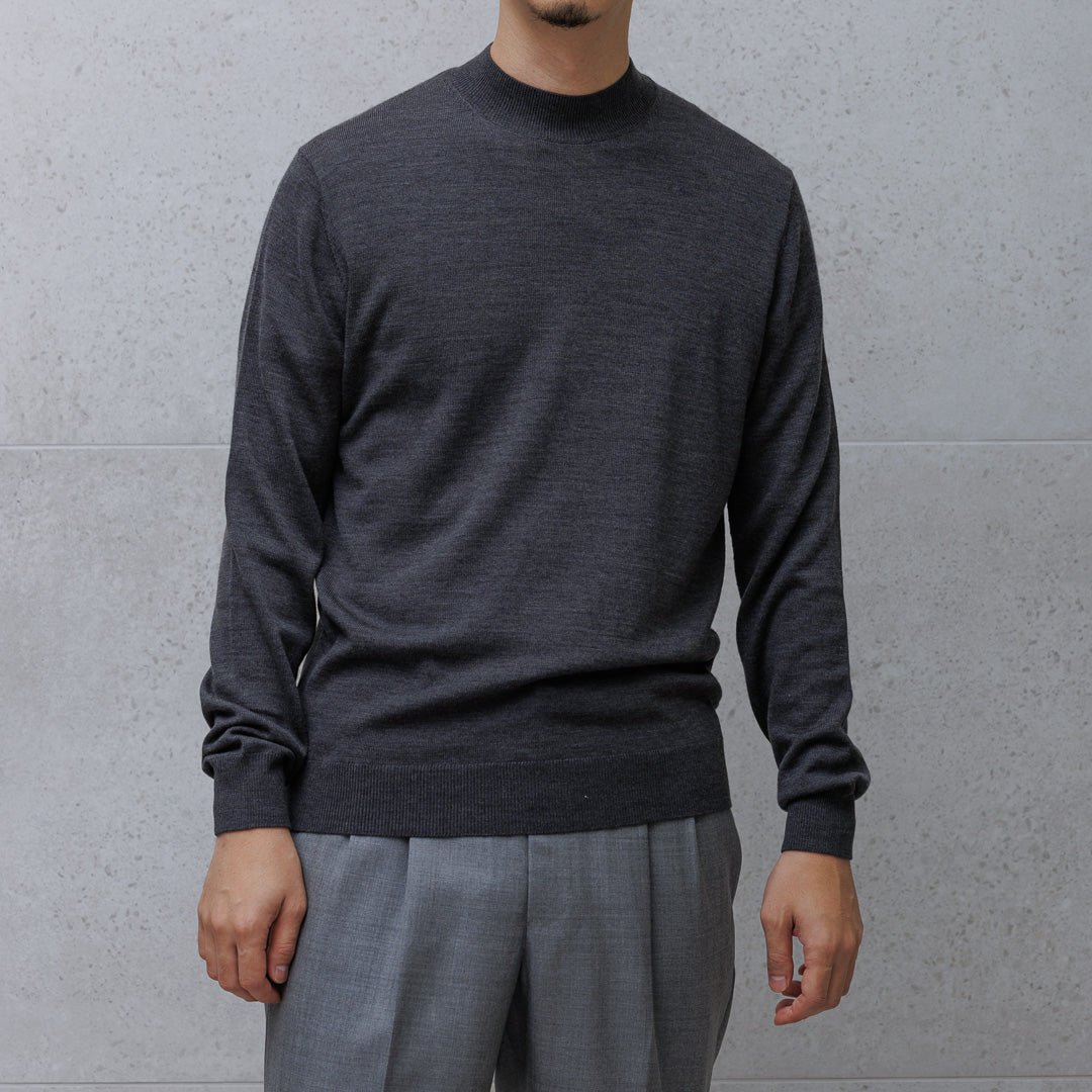TECHWOOL🄬 Mock Neck Knit Color: Charcoal
