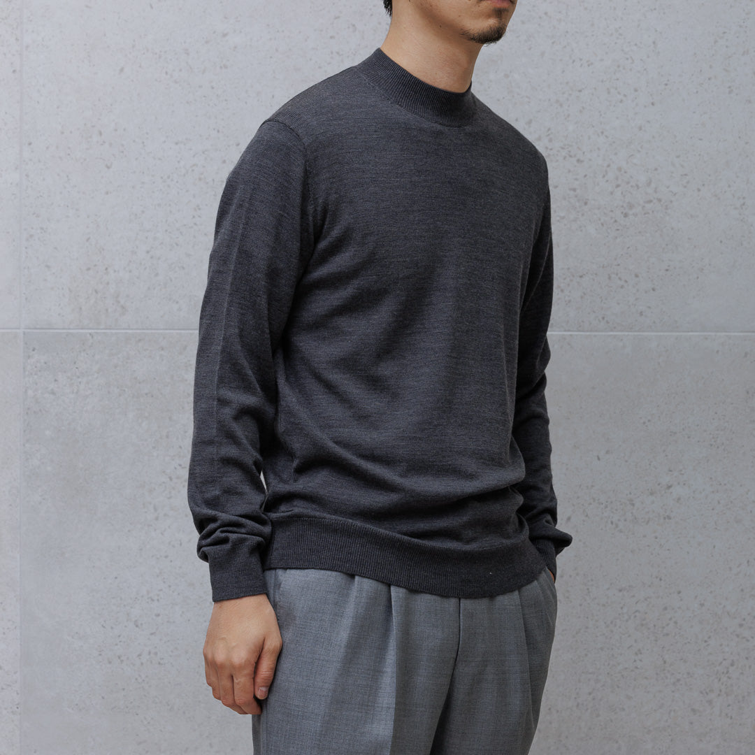 TECHWOOL🄬 Mock Neck Knit Color: Charcoal