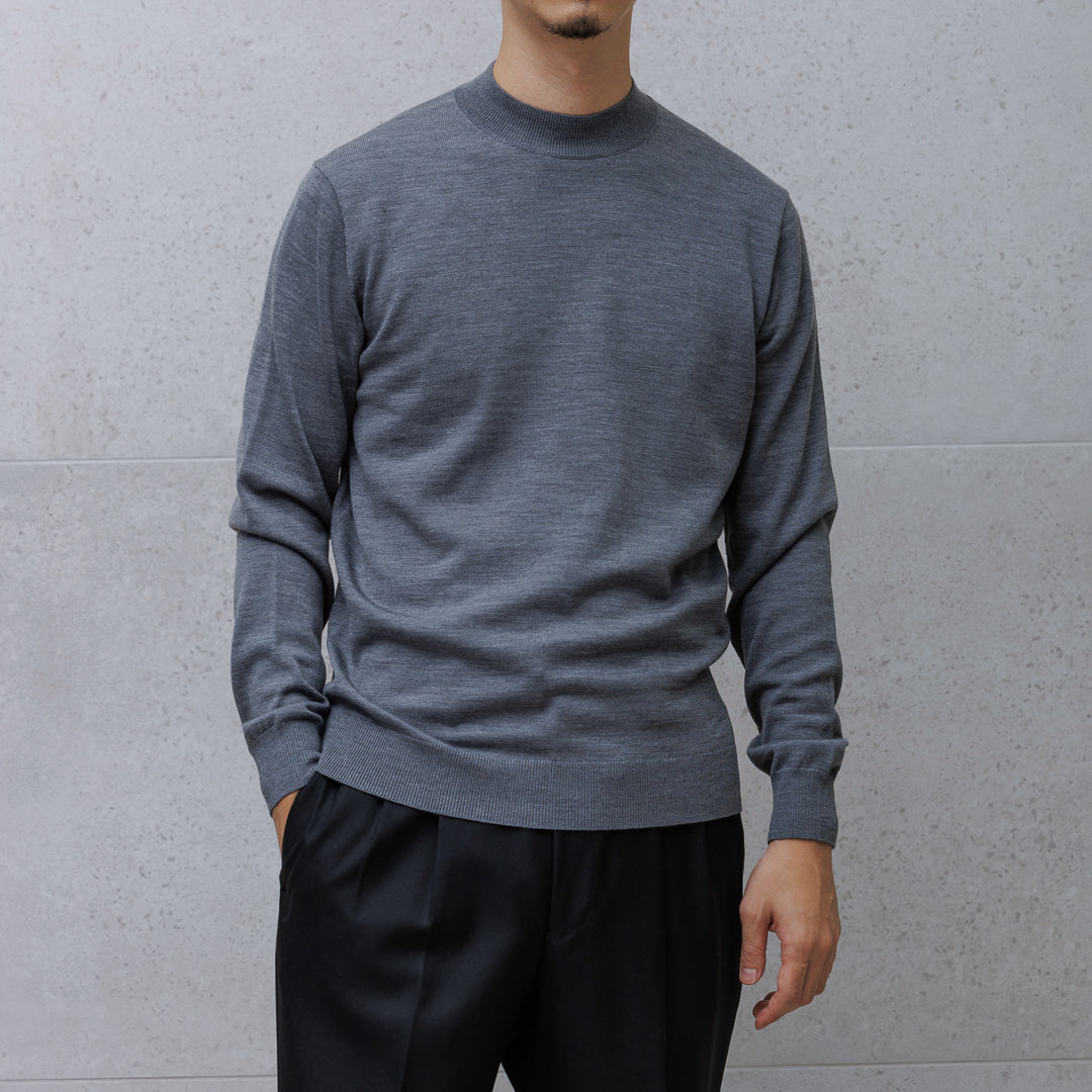 TECHWOOL🄬 Mock Neck Knit Color: Medium Gray