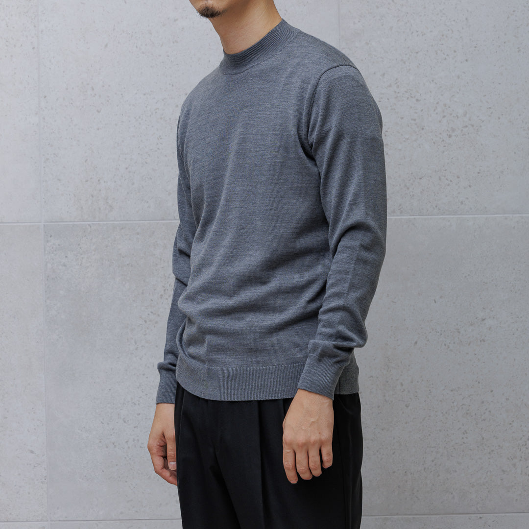 TECHWOOL🄬 Mock Neck Knit Color: Medium Gray