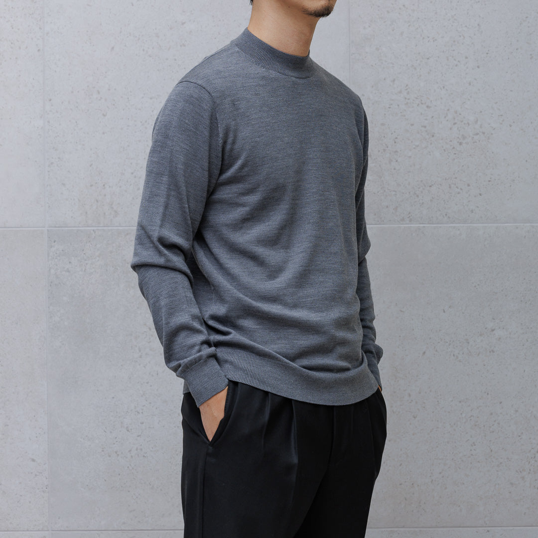 TECHWOOL🄬 Mock Neck Knit Color: Medium Gray