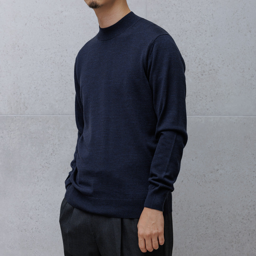 TECHWOOL🄬 Mock Neck Knit Color: Navy