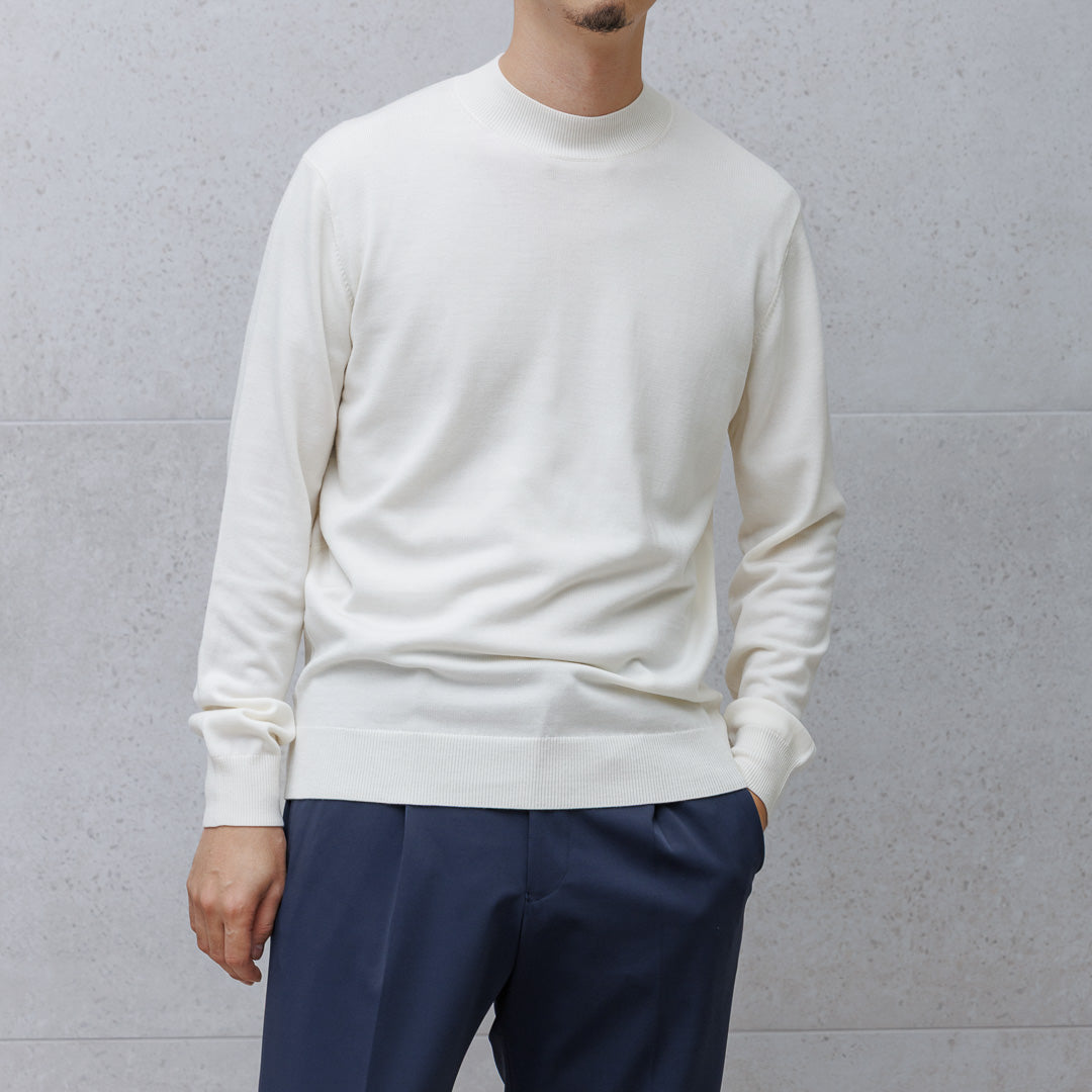 TECHWOOL🄬 Mock Neck Knit Color: Off White