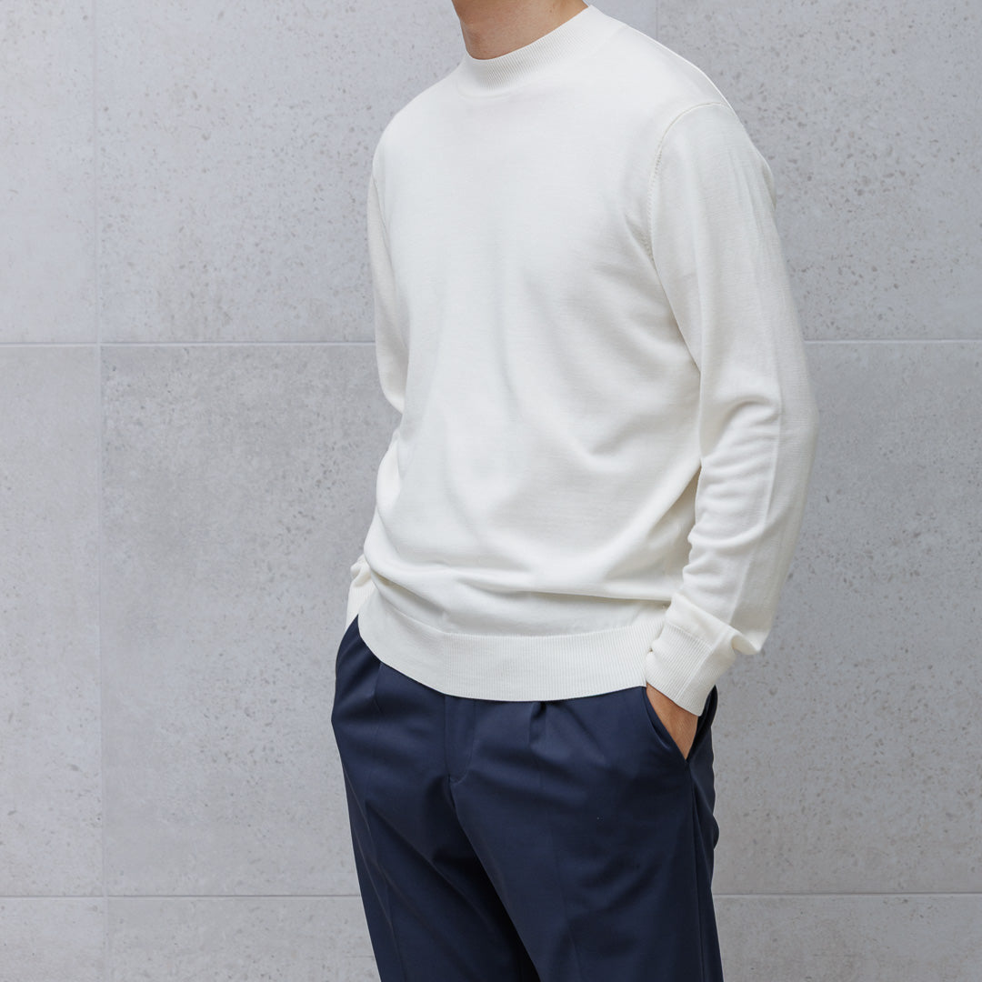 TECHWOOL🄬 Mock Neck Knit Color: Off White