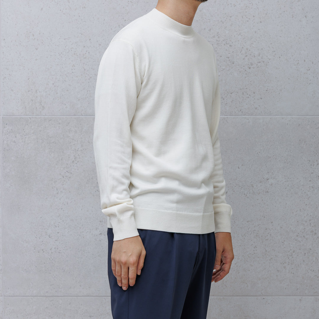 Off-White フローラル クルーネック テックウールⓇSUPER160'sファインメリノ モックネックニット オフ