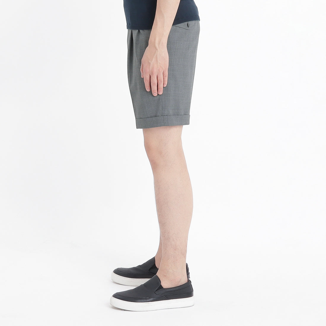 Tropical Two Pleats Short Pants Color: Gray