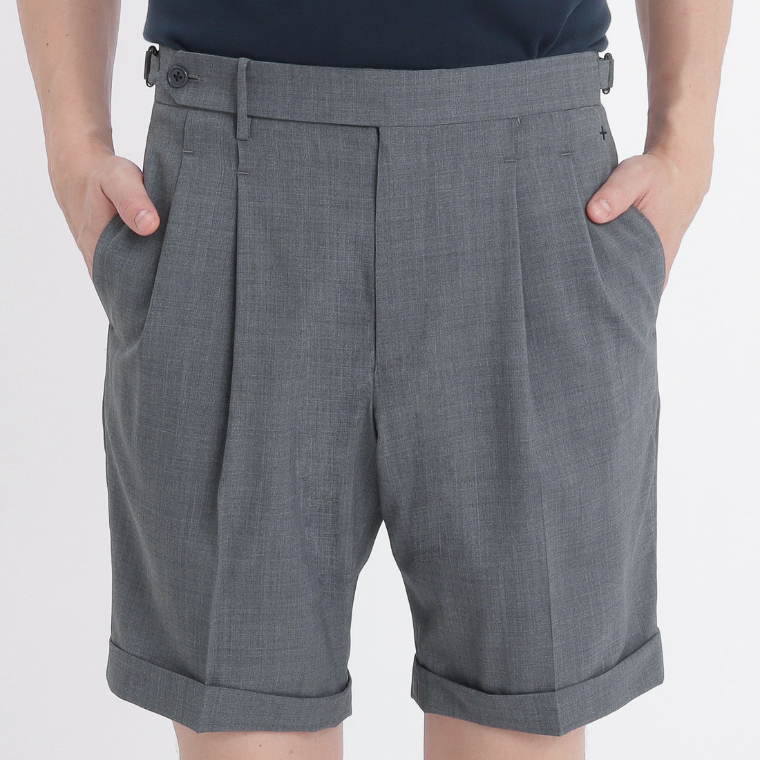 Tropical Two Pleats Short Pants Color: Gray