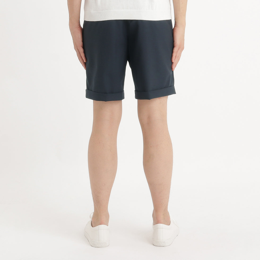 Tropical Two Pleats Short Pants Color: Navy