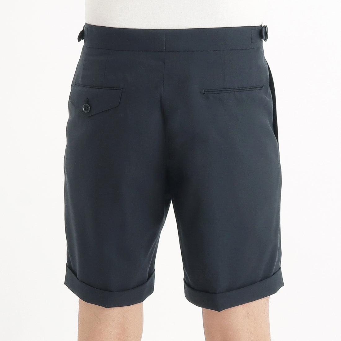 Tropical Two Pleats Short Pants Color: Navy