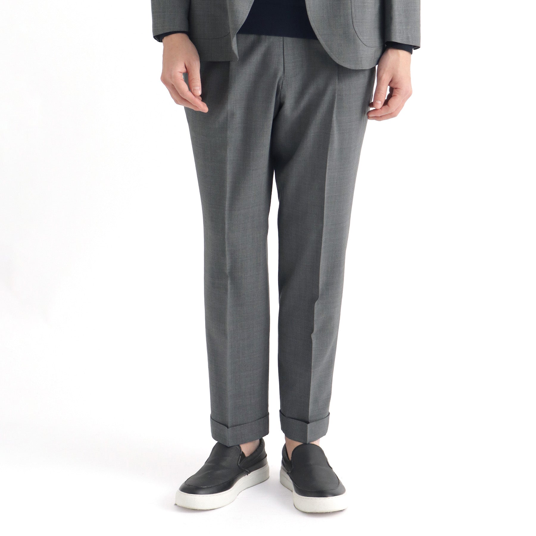 テックウール®トロピカル ツープリーツトラウザー グレー