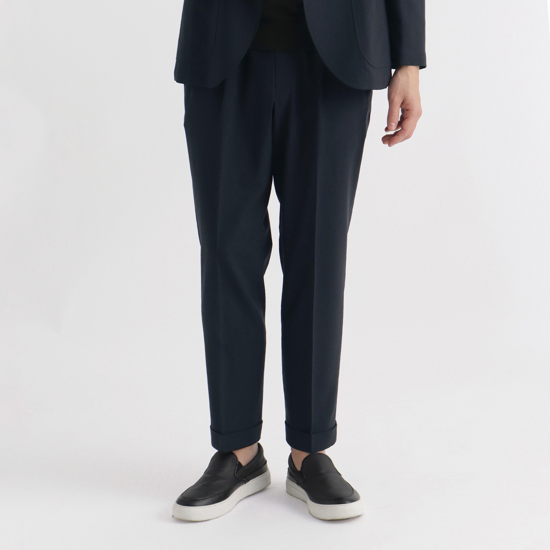 テックウール®トロピカル ツープリーツトラウザー ネイビー