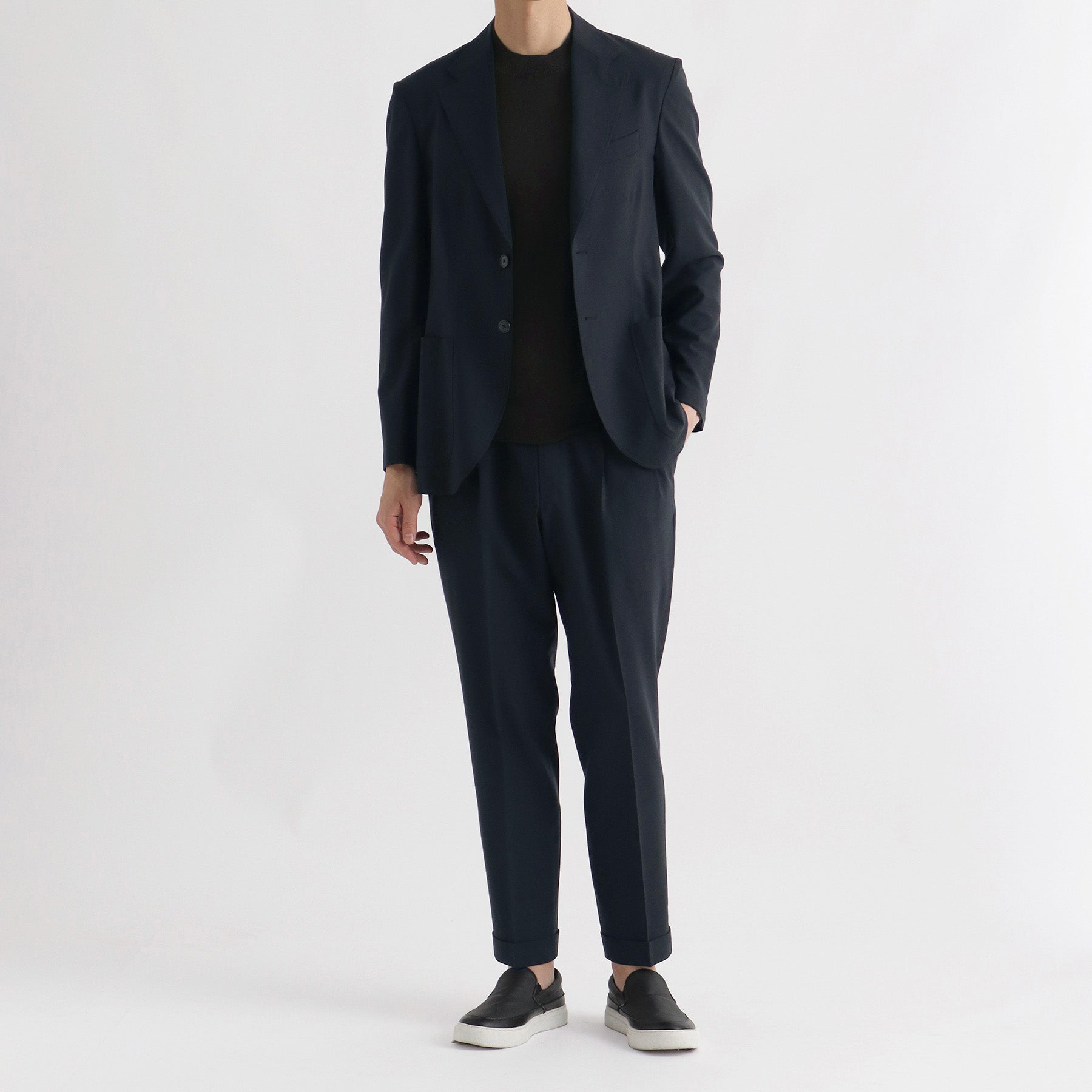 あ*3様 Tropical Two Pleats Trousers | クロスク テックウール®トロピカル ツープリーツトラウザー ネイビー