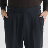 Tropical Two Pleats Trousers Color: Navy