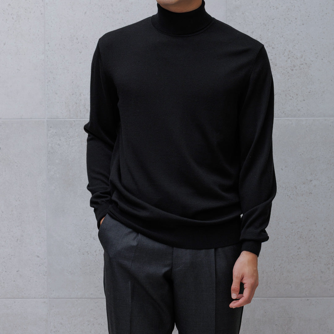 TECHWOOL🄬 Turtle Neck Knit Color: Black
