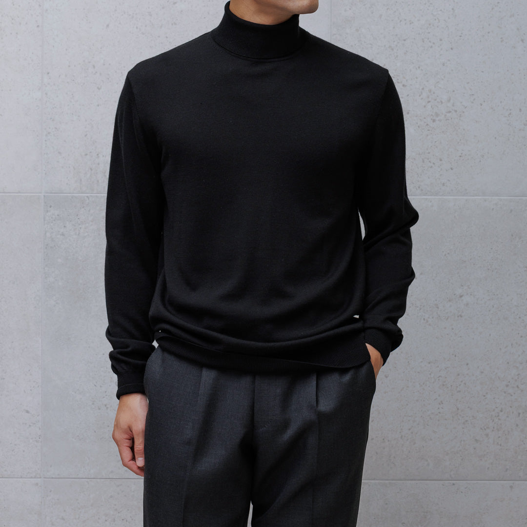 TECHWOOL🄬 Turtle Neck Knit Color: Black