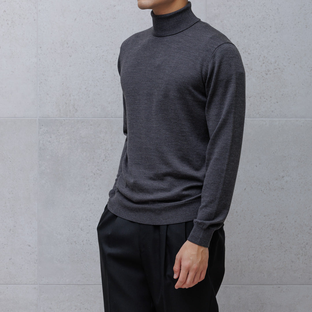 TECHWOOL🄬 Turtle Neck Knit Color: Charcoal