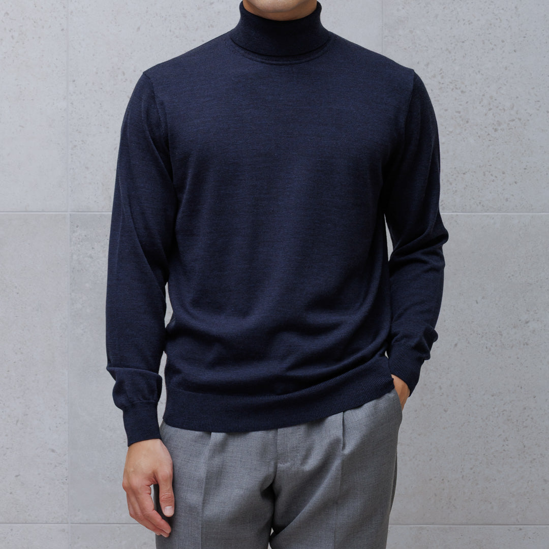 TECHWOOL🄬 Turtle Neck Knit Color: Navy