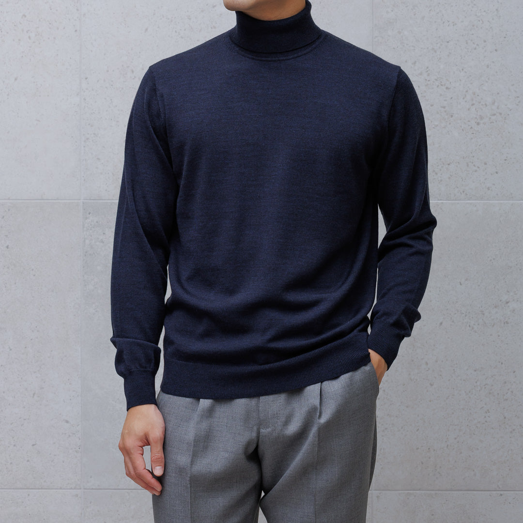 TECHWOOL🄬 Turtle Neck Knit Color: Navy
