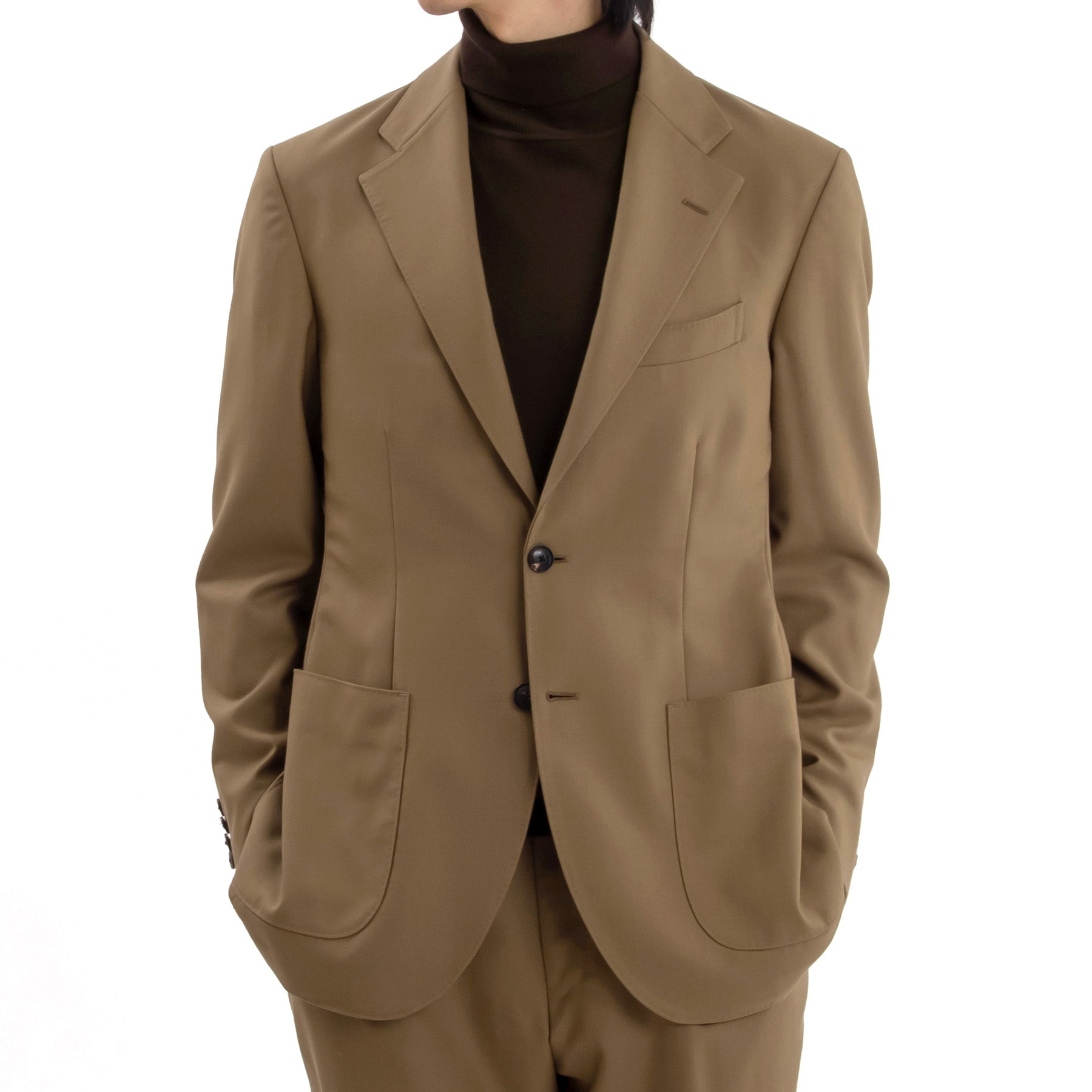 Twill Tailored Jacket Color: Camel