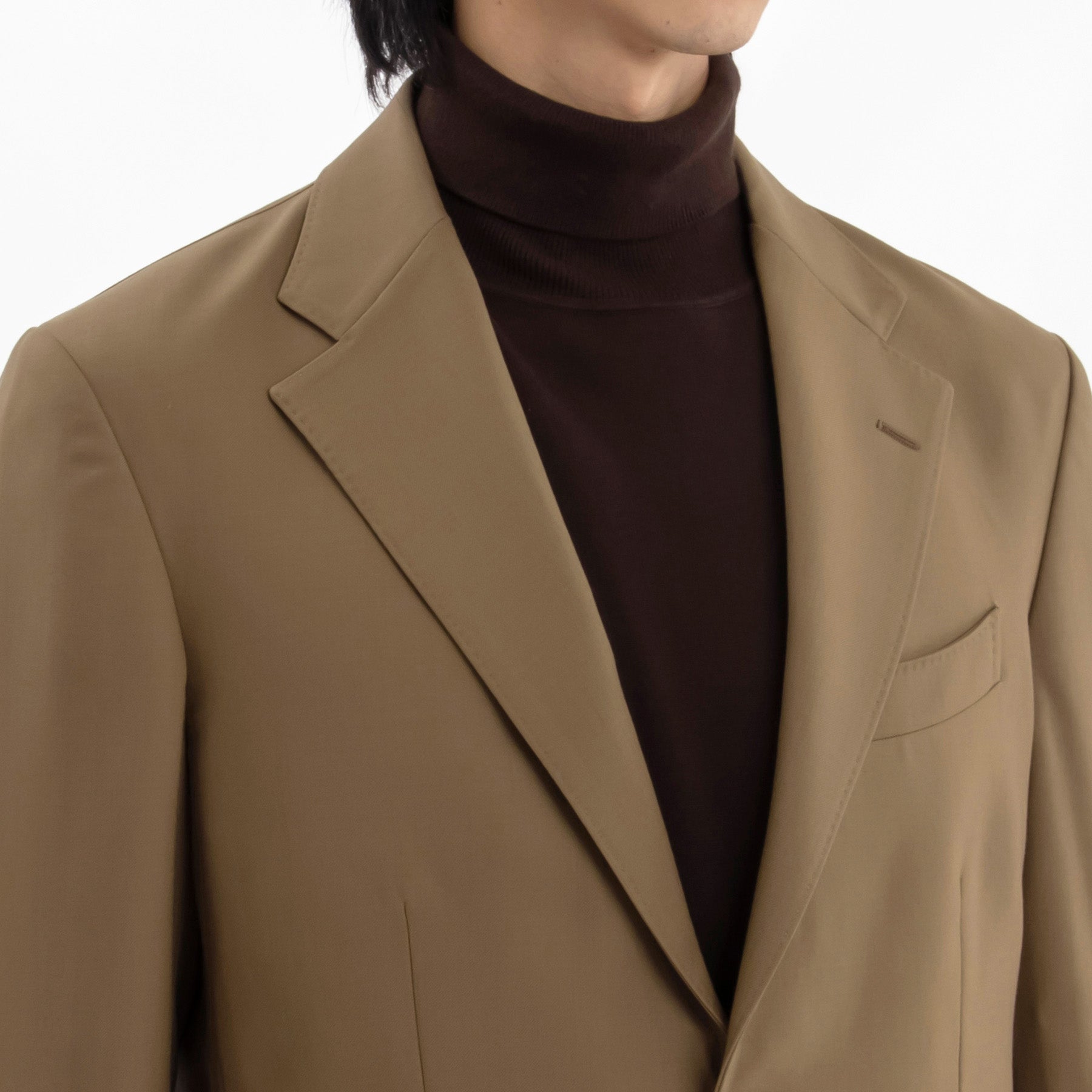 Twill Tailored Jacket Color: Camel