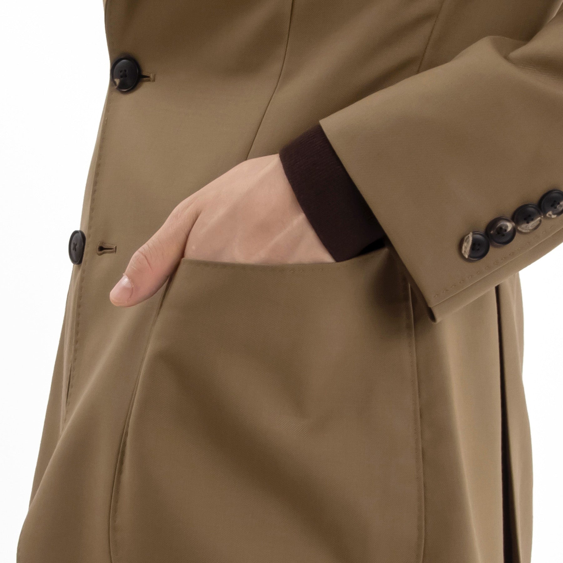 Twill Tailored Jacket Color: Camel