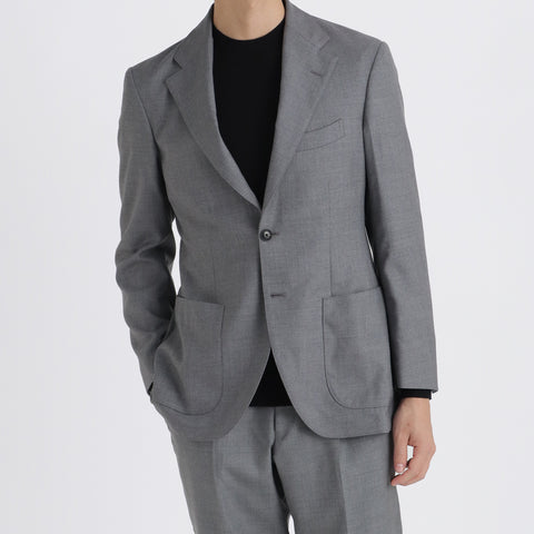 Twill Tailored Jacket Color: Light Gray