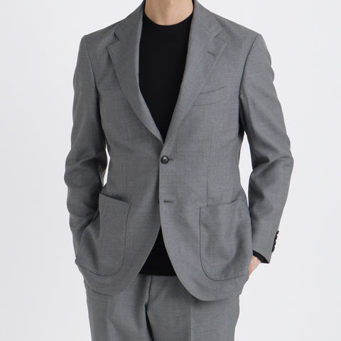 Twill Tailored Jacket Color: Light Gray