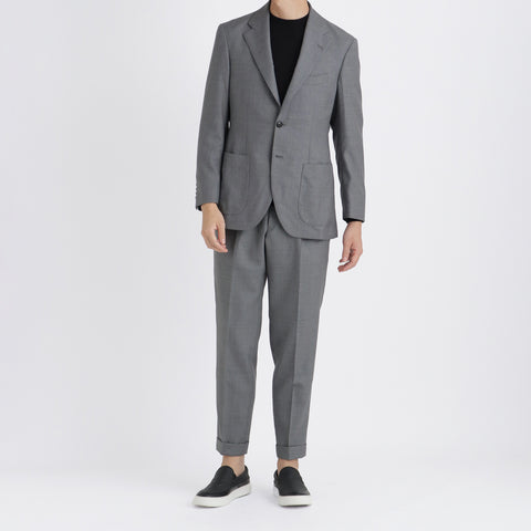 Twill Tailored Jacket Color: Light Gray