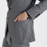 Twill Tailored Jacket Color: Light Gray