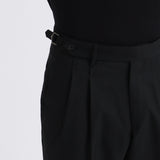 Twill Two Pleats Trousers Color: Black