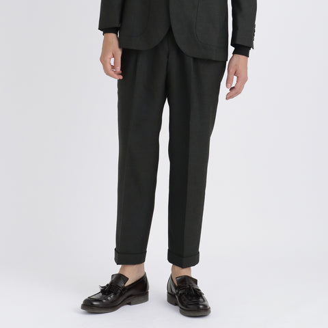 Twill Two Pleats Trousers Color: Charcoal