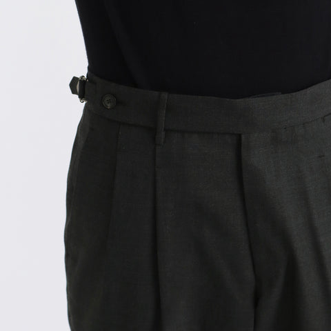 Twill Two Pleats Trousers Color: Charcoal