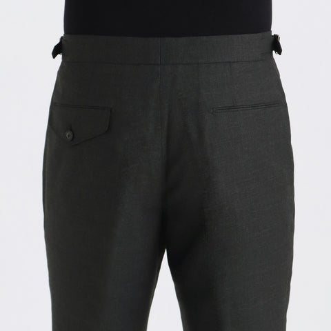 Twill Two Pleats Trousers Color: Charcoal