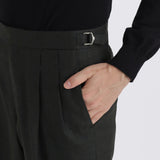 Twill Two Pleats Trousers Color: Charcoal