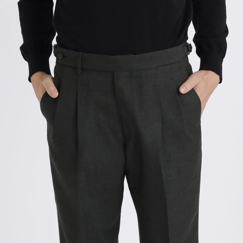 Twill Two Pleats Trousers Color: Charcoal