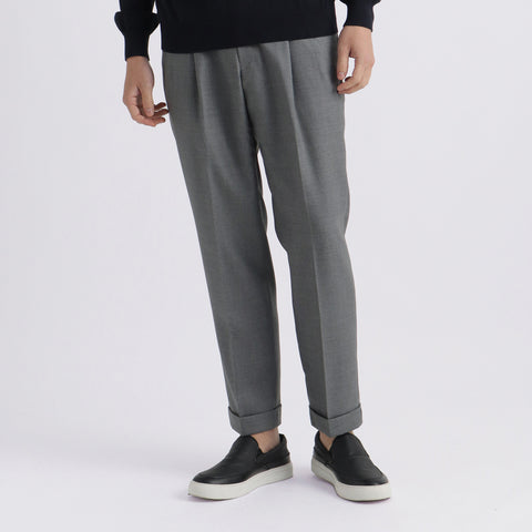 Twill Two Pleats Trousers Color: Light Gray