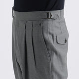 Twill Two Pleats Trousers Color: Light Gray