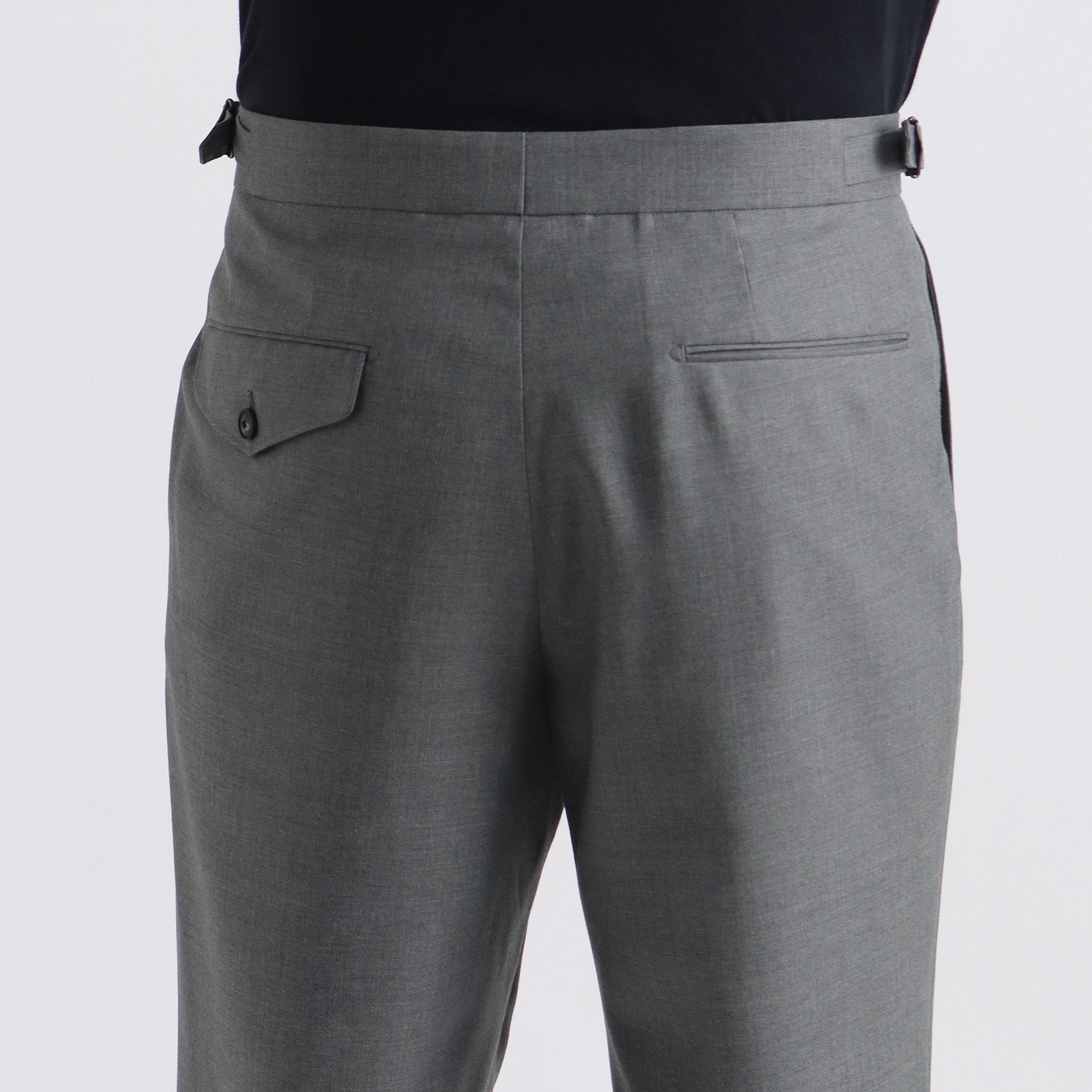 【未使用級】 +CLOTHET ツイル プリーツ トラウザー 洗濯可 グレー 未使用級】 +CLOTHET ツイル プリーツ トラウザー 洗濯可 グレー 未