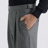 Twill Two Pleats Trousers Color: Light Gray