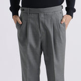 Twill Two Pleats Trousers Color: Light Gray