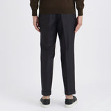 Twill Two Pleats Trousers Color: Navy