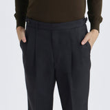 Twill Two Pleats Trousers Color: Navy