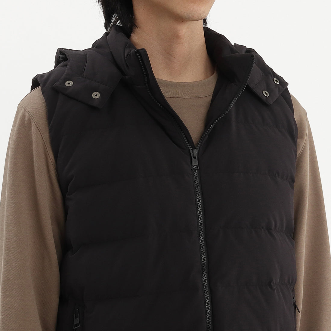 Tex Nylon Down Vest Color: Black