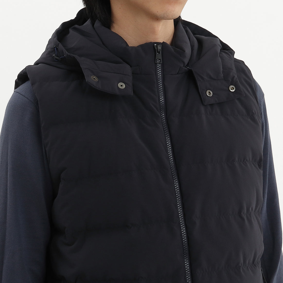 Tex Nylon Down Vest Color: Navy