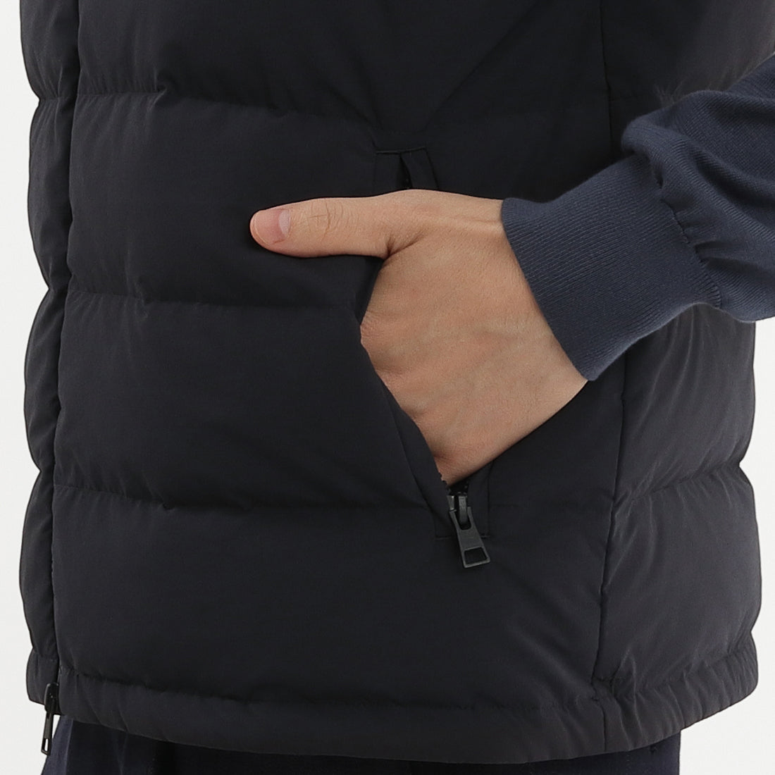 Tex Nylon Down Vest Color: Navy