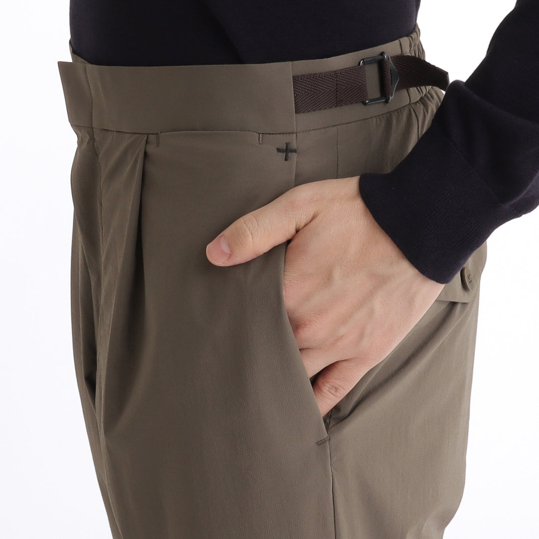 Tex Nylon Side Adjuster Easy Trousers Color: Greige
