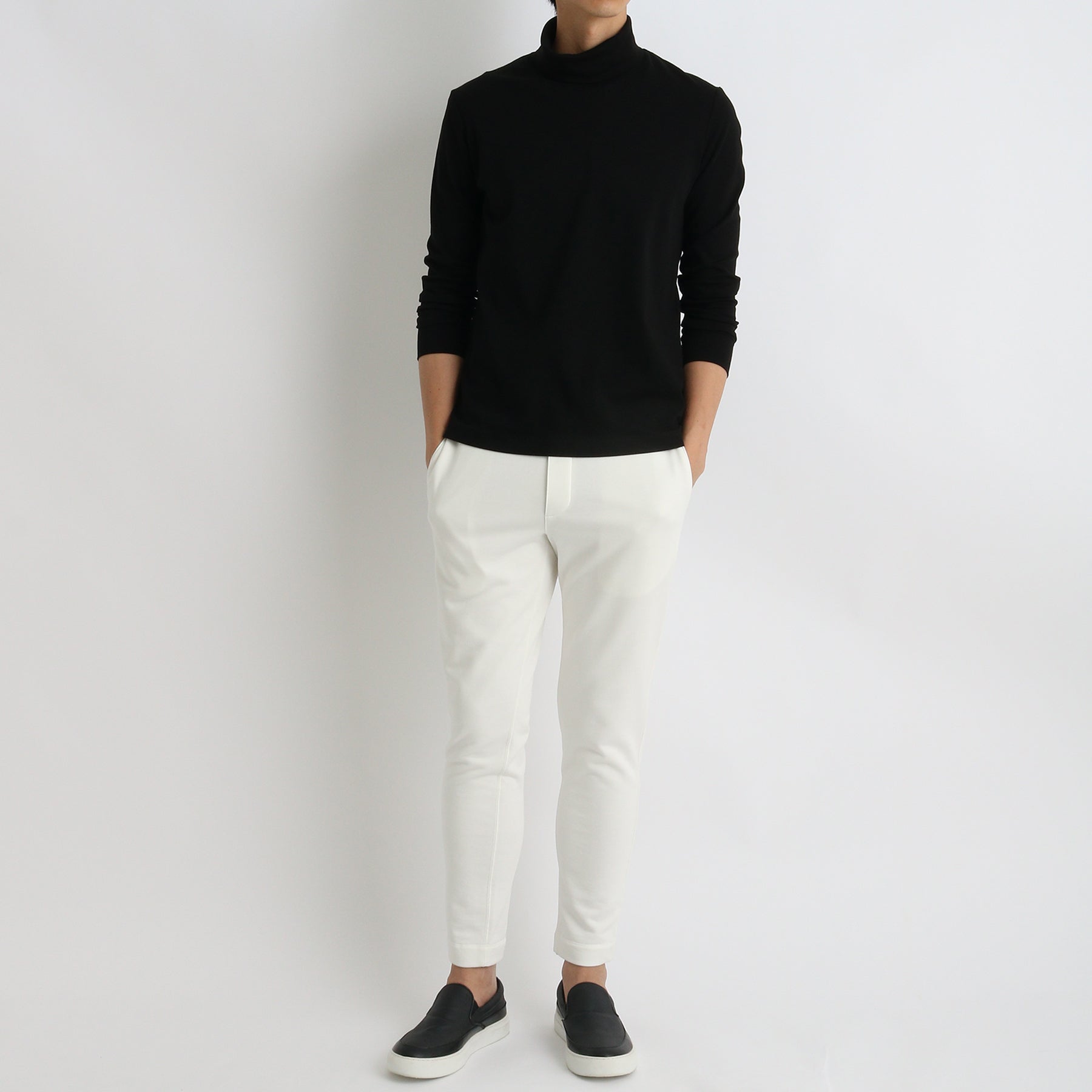 スビンプラチナムスムース タートルネックロングスリーブTシャツ