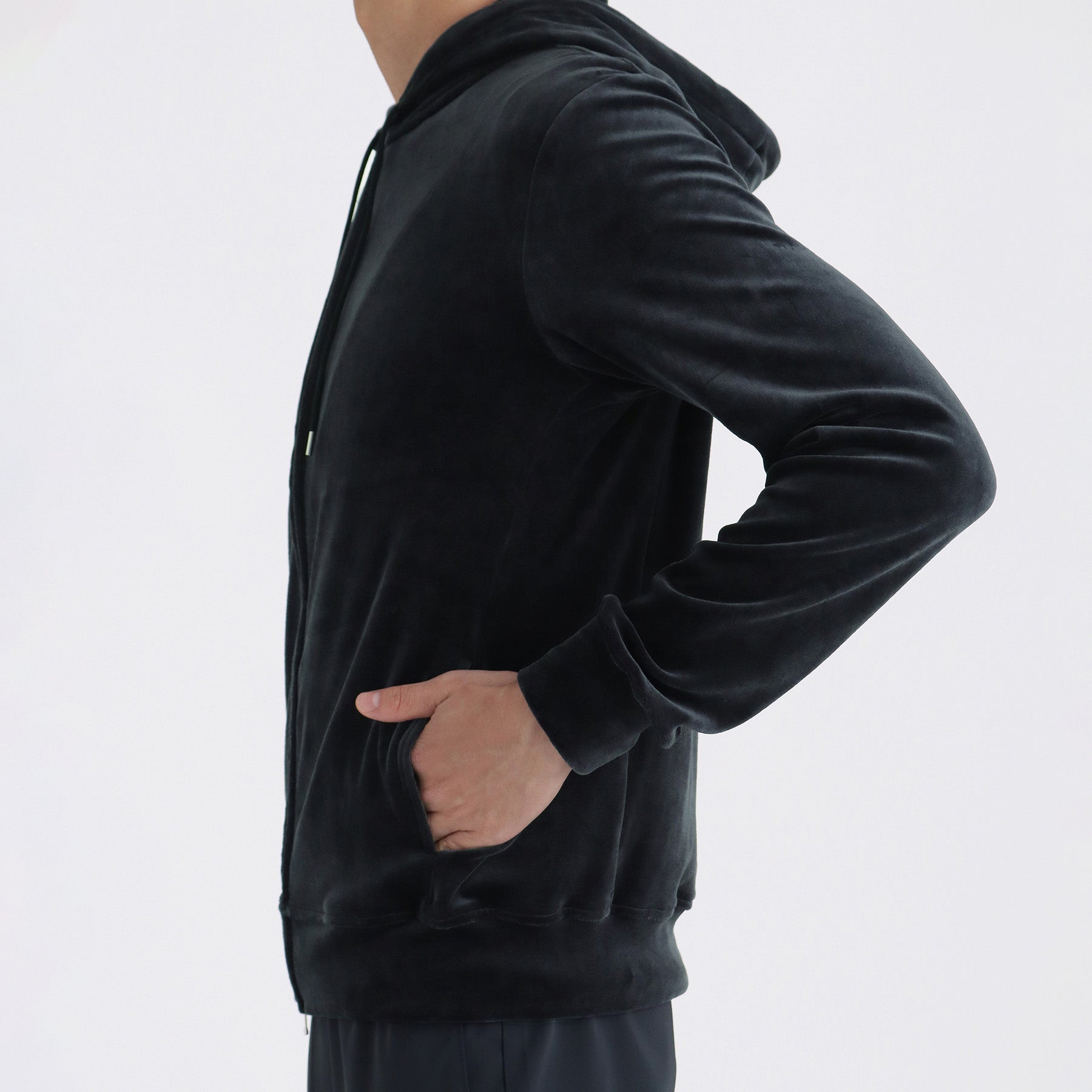 Velour Hoodie Color: Navy